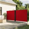 Générique Tenda laterale retrattile rosso 160x600 cm, frangivista esterno in poliestere con rivestimento in PU, solare per terrazza, balcone e giardino, avvolgimento automatico
