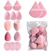 SLIAXINT 14 Pezzi Spugna Trucco Set - Beauty Blender e Puff Cipria Rosa | per Spugnetta Fondotinta, Liquido, Correttore, Crema e Polvere, Makeup Sponge Naturale, Accessori Make Up