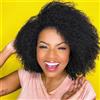 Romface Parrucca Capelli Umani Afro Kinky Curly Human Hair Wig Parrucca Riccia Parrucca Donna Capelli Veri umani Glueless Pre Plucked 180% Density Natural Color 14 inch Afro wig