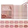 Mrettick Set di 12 matite per labbra opache, con matita per labbra in crema, morbide, a lunga durata, antiaderenti, regalo per donne
