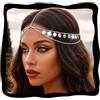 Reaky Fascia per capelli in stile bohémien, con paillettes, accessorio per