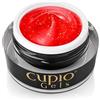 Cupio Glitter Neon Builder Gel - Summer Flame 15 ml - gel costruttore rosso neon con glitter - auto-livellante, flessibile e resistente - ideale per allungamento e rinforzo unghie