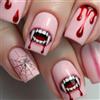 MouyouGlow Unghie Finte Corte MouyouGlow,Squadrata Halloween Vampire Blood Gothic Design