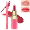 Boobeen 2Pcs Labbra Liner e rossetto Set di trucco, matita labbra vellutata Nude Lipliner Lip Gloss Make Up Set regalo per le donne, Ultra-Long-Lasting Matte ma non secco