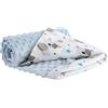 Medi Partners Coperta per Neonata Copertina Neonato per lettino - 100% Cotone 75x100cm naturale Blanket Neonati Invernale Estate Bifacciale Carrozzina Bambino (Teddy con azzurro Minky)
