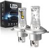 Onraying Lampadina H4 LED per Fari auto, 36000 lumen, luce Bianca Fredda 6500K, luminosità all'800%, Sostituzione Alogena 1:1, IP68, Compatibilità al 99%, 90000 ore di Vita Utile, 2 Pezzi