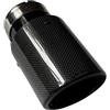 Qjahxkf Coda Telaio Trim Punte di scarico per auto singole Remus da 1 pezzo Rotolo di tubo nero Terminale di coda in fibra di carbonio lucido per tutte le auto Tubo di Scarico Tubi di Prolunga(ID 63MM-OD 114M