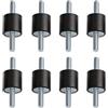 SHENGYULONG 8 ammortizzatori di vibrazioni Silentblock in gomma, cuscinetti in gomma con filettatura esterna M6 × 18, ammortizzatore in gomma per bobine di auto e barche (M6 x 18 D20 x H20)