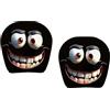 ZIJANG 2 Pezzi Copri Poggiatesta Auto, Universale Copricapo per Auto Divertenti, Nero Accessori Divertenti per Poggiatesta con Rilegatura Elastica, per Decorare Poggiateste Dell'auto