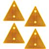 AOJO 4 Catadiottri Trailer Triangolo Arancione Riflettore di Plastica Giallo Ambra con E-mark - Installazione a vite per rimorchio auto, camion, caravan, furgone