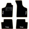 QUEMAR Tappetini Auto per Renault Twingo I, Bordo Beige, 4 Ricami | 1993-2007 / Kit Tappeti Moquette e Gomma su Misura / Set 2 Anteriori + 2 Posteriori / Ricami e Colori Personalizzati