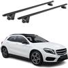 OMAC Barre Portatutto Alluminio TÜV geprüft per Mercedes GLA X156 H247 2014-2026 - per Rail Tetto Integrati - T Nut - Max 100 kg - 2 Schlösser Nero
