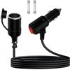 Xevtrak Prolunga accendisigari 12 V 24 V, prolunga fusibile per auto con interruttore ON/OFF integrato, cavo di estensione per accendisigari 16 AWG 2 metri, prolunga presa accendisigari per fila posteriore