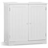 Mondeer Mobiletto Sottolavandino a Terra, Mobiletto in Legno, Armadietto Sottolavabo a Dobbia Ante e Due Ripiani, Salvaspazio, Autoportante, per Bagno, 60 x 30 x 60 cm, Bianco