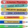 Haberdashery Online 50 Etichette Adesive Personalizzate per Matite e Penne | etichette impermeabili personalizzabili con nome, 46 x 6 mm, ideali per scuola, asilo e materiale scolastico.