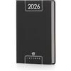 VARZI Agenda Tascabile 2026 Bi-Giornaliera Copertina Rigida in Balacron Colori Assortiti - Carta Bianca, Due Giorni per Pagina 7x10cm (Nero)