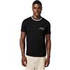Armani Exchange One Block Up, Ribbed Crewneck with Contrast Color, Embroidered Logo T-Shirt, Nero, L Uomo