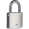 Yale Lucchetto in ottone di alta sicurezza con finitura cromata Y120B/50/127/1 corpo 50mm, arco in acciaio indurito al Boro, 3 chiavi