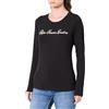 Pepe Jeans T-Shirt da Donna con Logo Elasticizzato W Basic L/S, Nero (Nero)., M