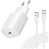 AOKUTDA 25W Caricatore USB C Rapido Caricabatterie per Samsung Galaxy S26 S25 S24 S23 S22 S21 Plus/FE/Ultra,S20,A57 A56 A55 A54 A53 A36 A35 A26 A25 A16 A15,Z Flip 7/6,Tipo C Spinotto con 2M Cavo