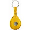 Bleeps ® Porta Airtag In Pelle Made In Italy Cover Air Tag Portachiavi Auto Custodia Compatibile Per Air Tags Apple Elegante Con Anello Per Chiavi Cane Gatto Portafoglio Borsa Zaino Viaggio (Yellow)