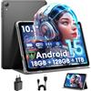 Raemond Android 15 compresse da 10 pollici,18GB RAM 128GB ROM, 1280 x 800 IPS HD，Widevine L1,Octa-Core, 1TB espandibile, WiFi 6, BT5.4, T30 CPU, doppia Camera 5MP+8MP, 6000 mAh, GPS (Nero)