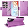 Giyer Cover per Samsung Galaxy S20 FE Custodia con Vetro Temperato, Premium PU Portafoglio Slot per Scheda RFID Antifurto Funzione Supporto Flip Case, Antiurto per Samsung S20 FE 4G/5G Cover (Viola)