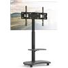 XTRARM Stellar Supporto TV da pavimento con Ripiano in Legno, con Ruote Regolabile in Altezza, Piedistallo per 32-70 Pollici, Portata 45 kg, Stand da Terra Universale, VESA 600x400mm