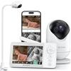 Dr.Care VistaView Lite RB Baby Monitor WiFi con Supporto a Clip - Schermo 4" 720P Split Screen & Telecamera 1080P, Controllo tramite App, Avvisi di Movimento, Visione Notturna HD, Tripla Sicurezza