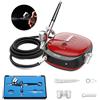Oasser Mini Kit Aerografo,Professionale Airbrush con Compressore Unghie Aerografo Doppia Azione, Modellismo per Verniciare,Decorazione di Torte,Pittura Artistica,Due metodi di alimentazione Rosso