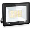 Psatfito G Faretto LED da Esterno da 100w, LED da Cantiere Super Luminose da 10800 Lm, Ip66 Impermeabile, Proiettore per Esterni da 3000K per Magazzino, Garage, Cortile, Confezione da 1