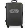Star Wars Logo, Maleta Mediana, 48x70x26 cm ABS Rigido Chiusura TSA Integrata 81L 3.98 kg, 4 Doppie Ruote, Nero (Logo)