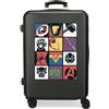 Disney Joumma Marvel Avengers Power Squad - Valigia media nera, 46 x 65 x 23 cm, rigida in ABS, chiusura a combinazione laterale, 56 l, 3,1 kg, 4 ruote doppie, estensibile