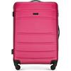 WITTCHEN Valigia Media Trolley Valigia Rigida in ABS Valigia Bagaglio Valigie con 4 Ruote Serratura a combinazione Maniglia telescopica Globe Line Rosa Ryanair/ITA Airways/easyJet