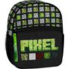 sarcia.eu PIXEL Game Zaino per bambino, nero e verde, asilo, 26x23x9 cm