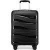 KONO Valigia Media Trolley Rigida 66cm Leggero PP Valigie con TSA Lucchetto e 4 Ruote (24pollici, Nero)