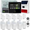 HUXGO® HXA502 Antifurto casa senza fili WiFi + GSM 4G con sirena solare senza fili | Sistema allarme casa con 9x sensore di movimento, 9x sensori per porte | Compatibile con TUYA, menù: ITALIANO