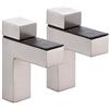 KES Reggimensola Vetro Staffe per Mensole Supporti Legno Regolabile Montaggio a Parete 2 Pezzi Spazzolato, HSB301A-2-P2