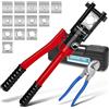 Vrietina Pinza crimpatrice idraulica da 16 tonnellate, con forbici per cavi | Capicorda idraulico con 13 set (pinza crimpatrice 8-300 mm²) per lavori di cavi, riparazione auto (rosso)