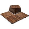 CLICK-DECK Le famose piastrelle Click-Deck in LEGNO MASSELLO per pavimenti esterni - Pavimenti per patio, balcone, terrazza, vasca idromassaggio (24x piastrelle per decking)