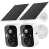 Hiseeu - Telecamera solare di sicurezza per esterni, confezione di 2 telecamere intelligenti 100% wireless 3K 4MP, sorveglianza interna WiFi per sicurezza domestica, rilevamento del movimento