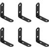 Biqing 6 staffe ad angolo retto nere da 50 x 50 mm, set di staffe ad angolo retto per scaffali, armadietti in legno, mobili, staffe angolari con viti