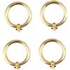 HDJNal 4 maniglie rotonde dorate ad anello per armadietto, foro singolo, per armadietti, cassetti, cassettiere, armadi, guardaroba, 50 mm