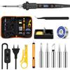 AONAT Kit di 13 saldatore a stagno 80W 180-520°C con display LCD, temperatura regolabile, interruttore Accensione/Spegnimento - Per lavori elettrici e riparazioni di precisione