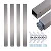 sossai® exklusiv - Gambe tavolo in alluminio | regolabile in altezza | TBE | Versione: acciaio inox spazzolato, quadrato | Set: 4 pezzi | Altezza: 110 cm (1100 mm), regolabile + 2 cm