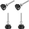 QUARKZMAN 4 Set Di Manopole A Zigrino Con Dadi E Rondelle, Filettatura Metrica M6 X 50mm Maschio Testa In Plastica Da 25mm, Perno In Acciaio Inox 304 Manopole Di Serraggio A Zigrino