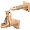 HOVCEH Percorso da Muro per Gatti, HOVCEH 2 Pezzi Mensole per Gatti in Legno con Superficie da Graffiare, Scaletta per Gatto con Corda di Iuta per Arrampicarsi e Giocare, Portata Massima 10 kg