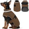 ASENKU Cappotto Impermeabile L per Cane, Giacca Invernale Calda con Riflettenti, Regolabile, Apertura Collare, Gilet Invernale per Per Bulldog Francese, Cocker, Border Collie per Giorni Piovosi