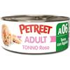 PETREET Tonno Rosa - Tonno con Fagiolini A06 - Per gatti adulti - Confezione da 24 Pezzi x 70 gr