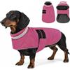 ASENKU Cappotto Invernale Cane M per Taglia Media, Giacca Impermeabile Antivento Riflettente, Fodera in Pile Calda, Velcro Regolabile, Apertura Collare - Per Beagle, Bassotto, Cavalier King